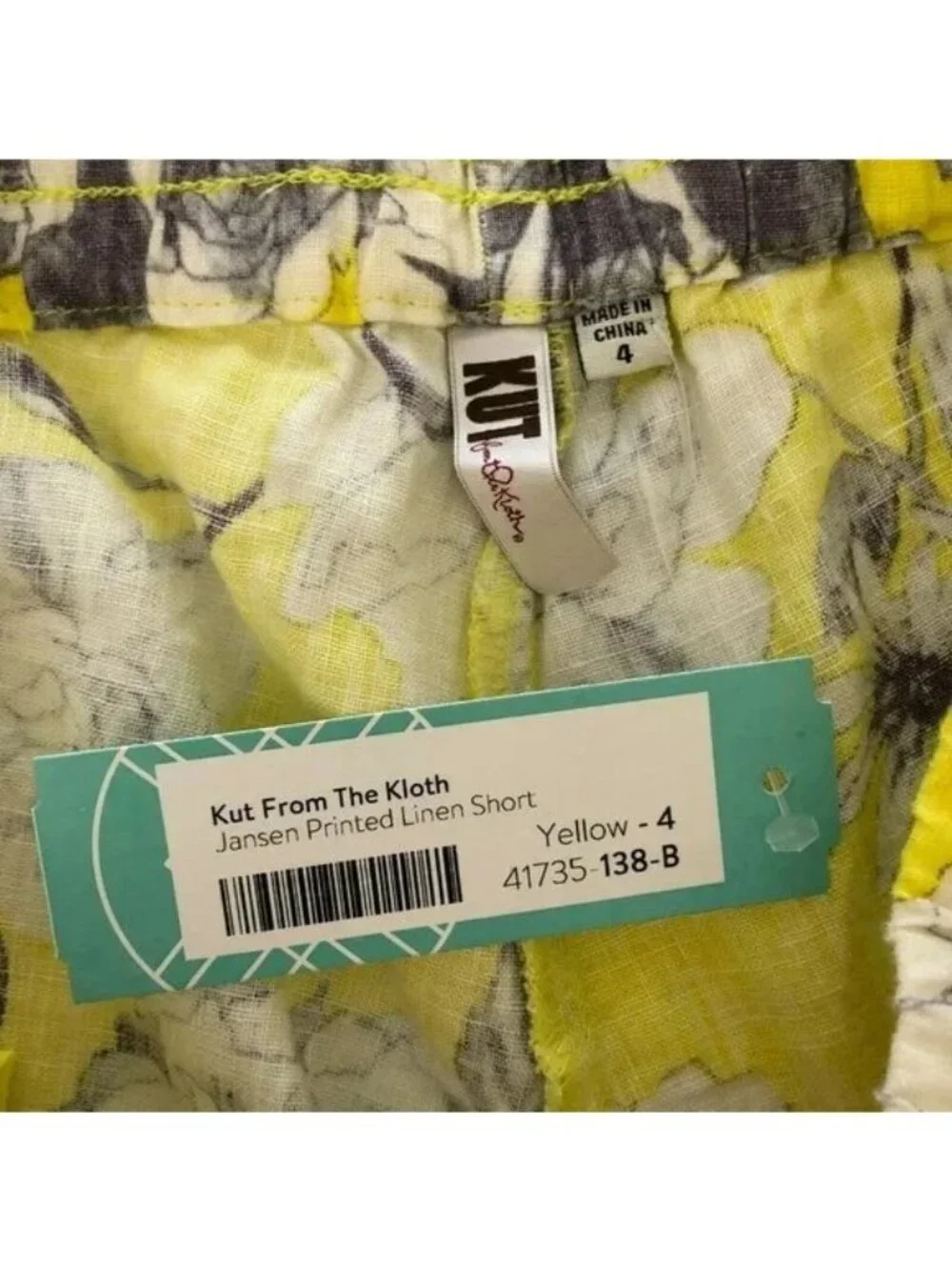 Kut from the Kloth Stitch Fix Jansen Printed Linen Shorts Floral Yellow 4